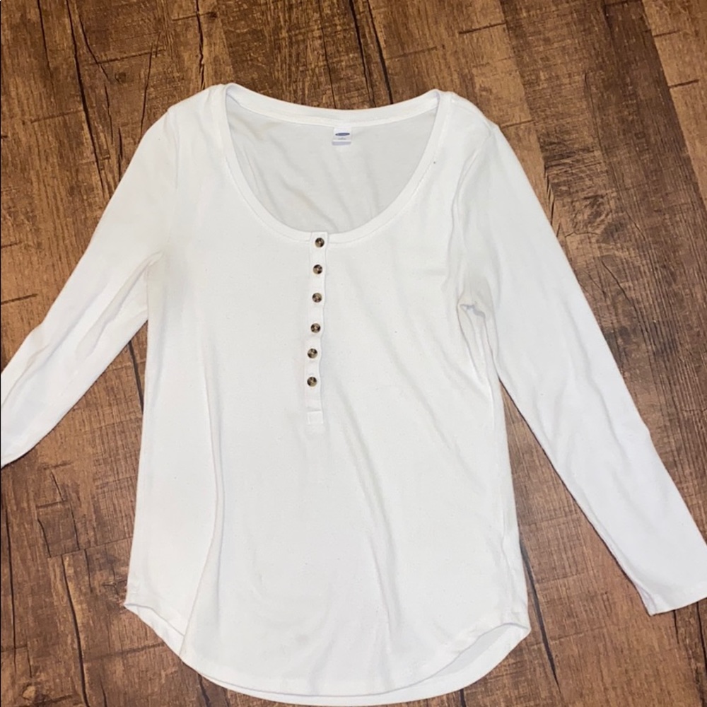 White Old Navy Long SleeveShirt